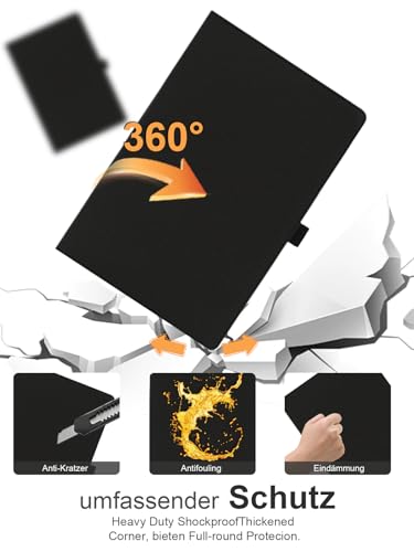 Étui pour tablette Android 16 de 12,7" résistant aux chocs et imperméable noir