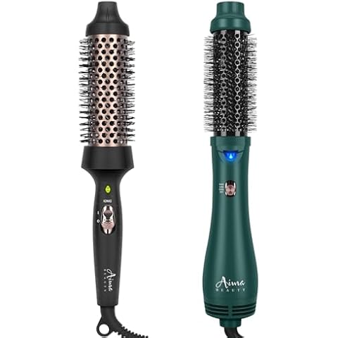 Aima Beauty One Step Hair Dryer & Volumizing Hot Air Brush, Thermal Brush, 1.5"/40mm Heated Round Brush for Blowout Look Cover