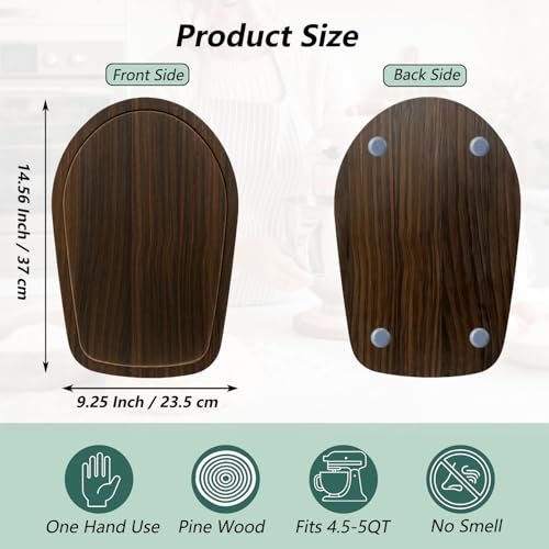 Image of Mixer Slider Mat for Kitchenaid Stand Mixer, 4.5-5 Quart Stand Mixer Kitchen Aid Accessories and Attachments, Pine Wood Appliance Slider Mat Artisan Series for Countertop Protect