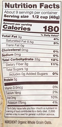 Bob's Red Mill Organic Oats Rolled Regular, 16 Ounce #TOP2