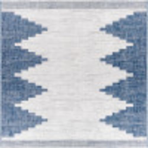 Livabliss Esperanza Modern Outdoor Area Rug, 7'10" Square, Bright Blue