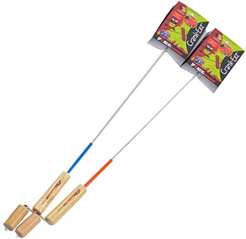 Firebuggz Crank-Eez Marshmallow and Weiner Roasting Stick With Crank, Great Smore's Campfire Roaster For Family Fun Camp Cooking, Set of 2 image 5