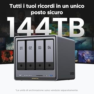 UGREEN NASync DXP4800 Plus, NAS desktop a 4 bay, CPU Intel Pentium Gold 8505 a 5 core, RAM DDR5 da 8 GB, SSD da 128 GB, 1 * 10 GbE, 1 * 2,5 GbE, 2 * slot M.2 NVMe, HDMI 4K (senza disco)