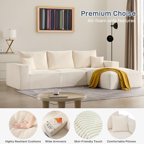 Modern U-Shaped Cloud Sofa with Chaise - Image 4