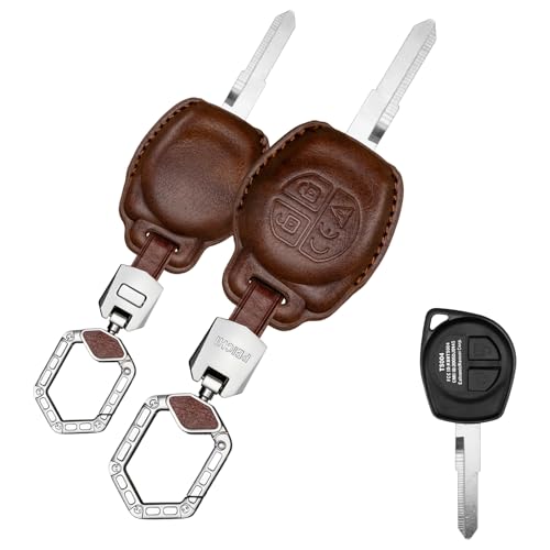 Image of PEICHI Metal Key Cover Compitable for Suzuki Swift,Dzire,Baleno,Ertiga,WagonR,Celerio,Alto,Brezza,Ignis,S-Presso,Fronx 2 Button Remote Key