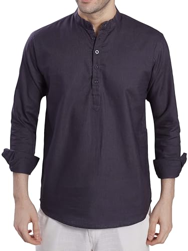 Image of DIVISIVE Men's Slim Fit Full Sleeves Cotton Short Kurta