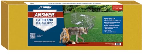 JT Eaton Single Door Live Animal Cage Trap for Extra Large Pests, 42" x 15" x 17", Heavy Duty Steel - Thumbnail 3