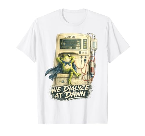 We Dialyze At Dawn Frog Dialysis Renal Nurse Medical Humor T-Shirt