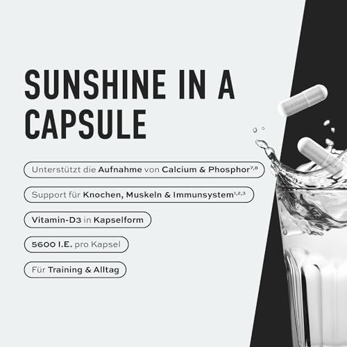 ESN Vitamin D3, 120 Kapseln, Vitamin D hochdosiert, 360 Tage Vorrat – Ansicht 2