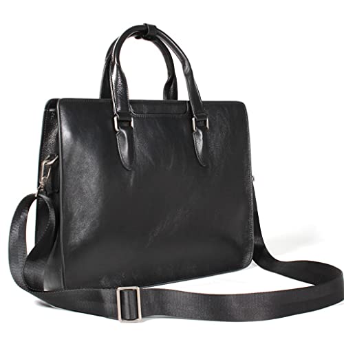 Men's Handbag Leather Work Business Briefcase Men's Bag Layer Cowhide Computer Bag Large Capacity