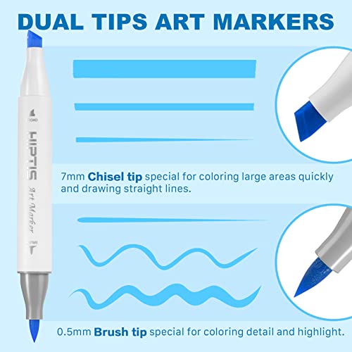 Alcohol Based Markers 52/26 Colors, Dual Tip Alcohol Markers Set With Case, Brush & Chisel Tip Sketch Markers For Adults Or Kids Coloring,Drawing, Sketching, Permanent Art Markers Copic Markers #TOP4