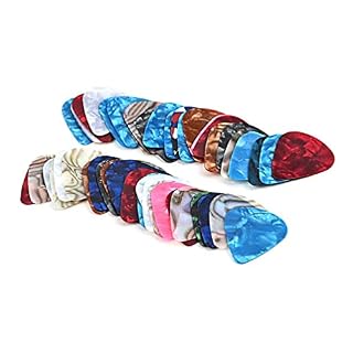 Frotox 50 médiators de Guitare en celluloïd colorés médiators de Guitare triangulaires de 0 46 mm pour Guitares… - Les Beatles, Paul McCartney, John Lennon, RIngo Starr, George Harrison