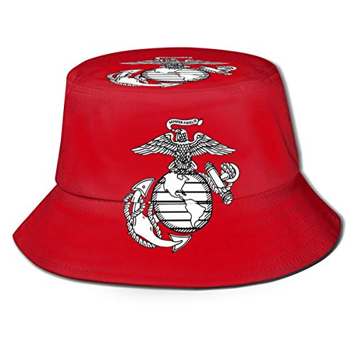 Marine Corps Sun Hat for Men Women, Sun Protection Wide Brim Bucket Hat Outdoor Breathable Packable Boonie Cap for Travel Fishing