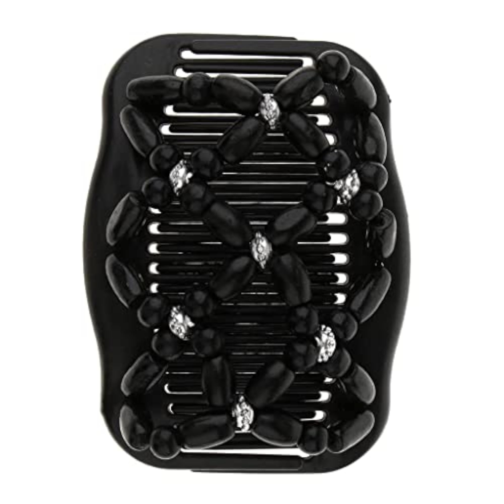 8pc Elastic Double Hair Comb with Wooden Bead Set