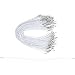 2mm Elastic Barbed Cord - 100-Pack Stretch Round String with Silver Dual Metal Barbs, Barbed Fasteners for Mask Making, Binding, Hanging, White, 13 Inches Each