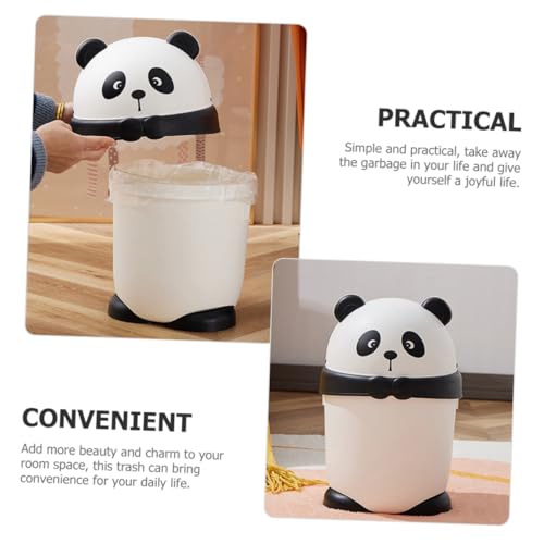 Papelera pequeña rectangular con tapa para baño miniatura 6