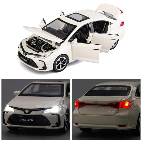 Image of Kids Toy car Playsets 1:32 Diecast Metal Car Model Toy Car for Kids Pull Back Metal Cars with 4 Openable Doors Light and Musical Sound (Multi)