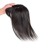 viviaBella Clip in Human Hair Toppers Seamless Hairpiece Toupee for Women Thick Silk Base Topper for...