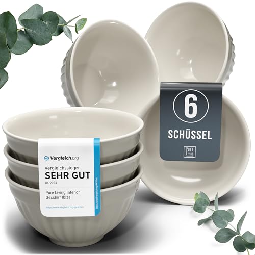 Steingut Müslischalen 6 Personen Hygge TESTSIEGER, Traumhaftes Skandinavisches Steingut Müsli Schüssel Set, Kleine Schüssel, Müslischale - Pure Living in Hellbraun Steingut Müslischalen 6 Personen Hygge TESTSIEGER, Traumhaftes Skandinavisches Steingut Müsli Schüssel Set, Kleine Schüssel, Müslischale - Pure Living in Hellbraun