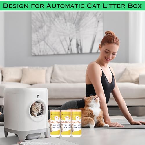 Naielfopet 60 sacos de forro de caixa de areia para gatos, sacos descartáveis de 53 cm x 28 cm compa