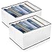 Teselife Organisateur de Placard Jeans, 2 Boîte de Rangement Pliable Système Organisation de Garde Robe en Panneau PP avec Compartiments pour Pantalon Chemise T-Shirt Pull Leggings Vêtements
