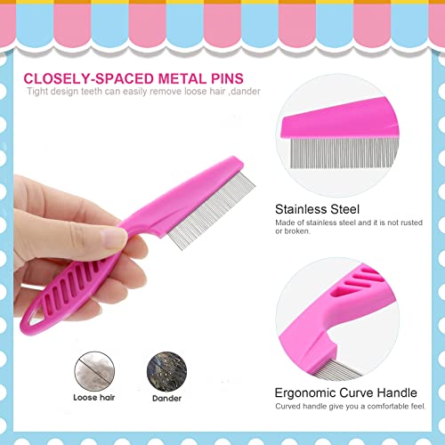 Dog Combs for Grooming Small Dogs, Metal Cat Comb, 2-in-1 Stainless Steel Fine Tooth Pet Comb(3 Pack) - Image 4