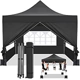 HOTEEL 10x10 Pop Up Canopy with 4 Sidewall and 4 Sandbag,Heavy Duty Canopy Tents for Parties Beach L