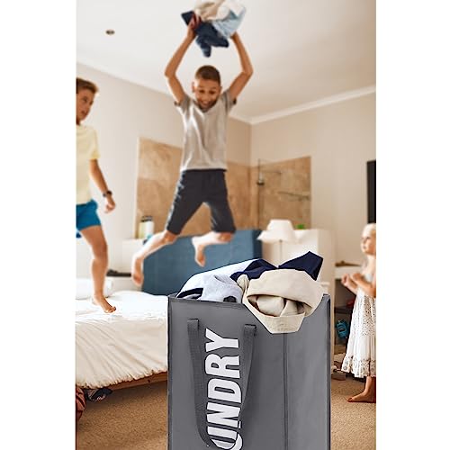 Maxsilan 50L Laundry Basket with Extended Handle, Collapisable Laundry Bag, Foldable Laundry Hamper, Folding Washing Storage Bin, Dark Grey - Cosy Home Interiors Maxsilan 50L Laundry Basket with Extended Handle, Collapisable Laundry Bag, Foldable Laundry Hamper, Folding Washing Storage Bin, Dark Grey - Image 7