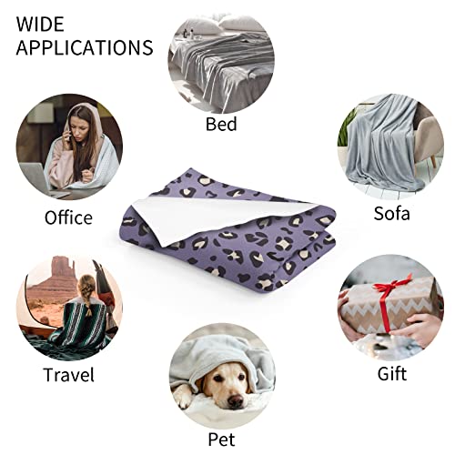 Sowide Cheetah Print Blanket, Purple Leopard Print Blanket, Soft Fleece Flannel Leopard Animal Blanket, Cozy Warm Blanket Throw, Lightweight Fuzzy Plush Gifts For Women Adults, Nap Bed Couch, 50"X60" #TOP6
