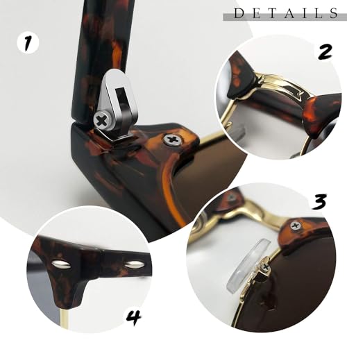 KANASTAL Semi Rimless Polarized Sunglasses for Men Women Browline Sun Glasses with UV400 Half Frame Shades 2 Pack3