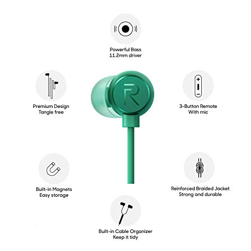 Image of realme Buds 2 Wired in Ear Earphones with Mic (Green)