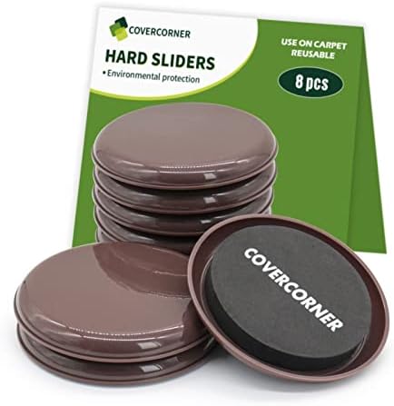 Kayzn 8 Pc Heavy Duty Furniture Sliders For Carpet - 5 Inch Round Moving Pads - View #10