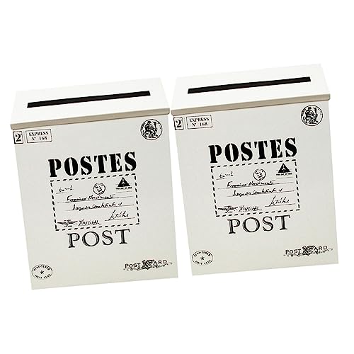 Housoutil 2 Piezas Buzón De Hojalata Buzón para Exterior Puerta Apliques De Pared Organizador De Correo Colgante Parcela Buzones Verticales Muro Afuera Buzones para Exterior Planchar