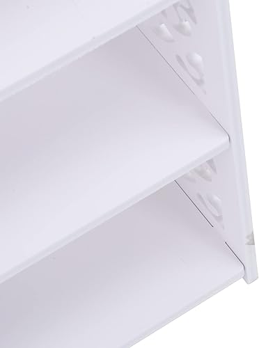 Miniatura 8 de TOPINCN 5 Tier Shoe Rack Organizer with Hollow Out Design White PVC Board Material 90cm Height for Living Room Bedroom Bathroom Office Hallway