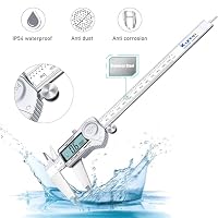 Kynup Digitaler Messschieber, Messschieber aus Edelstahl, spritzwassergeschütztes IP54-Design, großer LCD-Bildschirm, einfacher Wechsel vom metrischen Zollbruch, 200mm, Silber – Ansicht 5