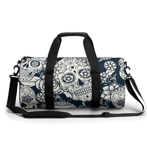 Duffel bag crâne en sucre sac de sport gym voyage 45x23x23cm