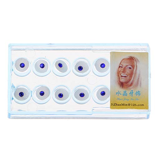YO-HAPPY 10pcs / Box 2mm Dental Bunte Kristallzahn Modeschmuck Edelstein Dekor mit Box