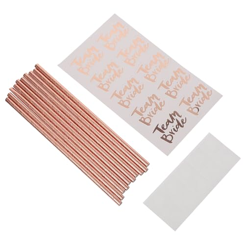 Pitillos desechables de papel dorado 20 cm miniatura 1