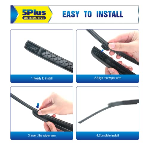 Image of 5 PLUS 15 inch Rear Wiper Blade Replacement for Audi Q5 2022 2021 2020 2019 2018 Q7 2021 2020 2019 2018 2017 /Volkswagen Touareg 2014 2013 2012 2011 BACK Windshield Wiper (A360H)