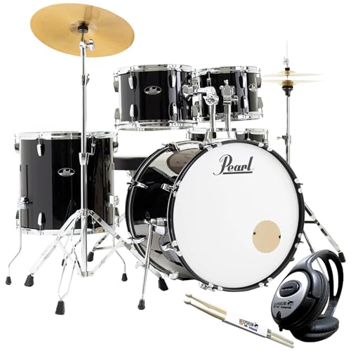 Pearl Roadshow RS525SC/C31 Batterie complète avec baguettes Keepdrum et casque Noir de jais