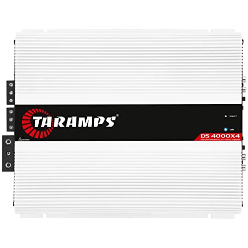 Taramps DS 4000x4 1 Ohm 4000 Watts Rms 4 Channels of 1000x4 Watts Car Audio Amplifier Class D Full Range Crossover Fixed Rca / High Level Input System