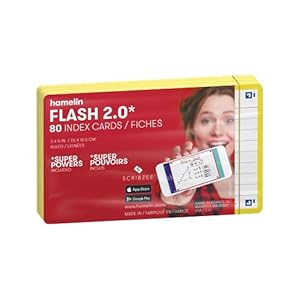 Hamelin Index Cards Flash 2.0 Flashcards, 3×5 80ct Yellow