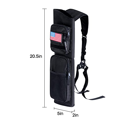 Podskver Arrow Quiver - Adjustable Youth Quiver Holder For Adults, With Fingerguard Hip Back Quivers For Arrows Bow Practicing Target Shooting (Camo)… (Black) #TOP2