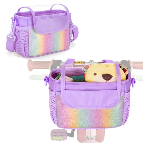 Panier de vélo pour enfants LoDrid résistant avec étui violet amovible