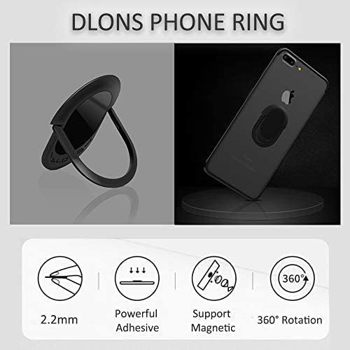 2PACK Cell Phone Ring Holder，Finger Ring Stand Universal More Sticky, Can't Rotate Super-Thin Ring Grip Phone Case Ring for Magnetic Car Mount, All Smartphones and Tablets.