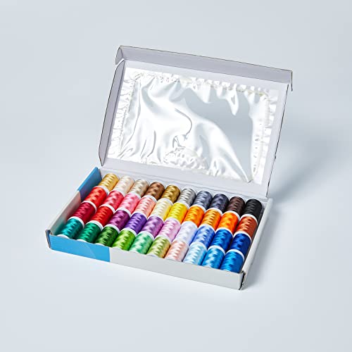 40 Brother Colors Polyester Embroidery Machine Thread Kit 200M (210Y) Each Spool For Brother Babylock Janome Singer Pfaff Husqvarna Bernina Embroidery And Sewing Machines… #TOP1