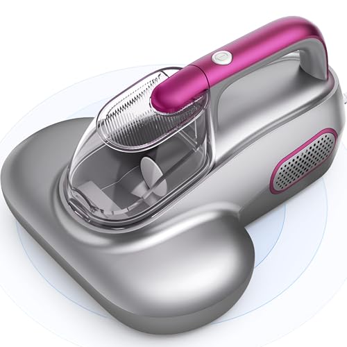 Hobetter Mattress Vacuum, Bed Vacuum with HEPA Filtration, 14Kpa Powerful Suction,73600Cycle/Min High Frequency Vibration, 500W Immense Motor, Mattress Vacuum Cleaner with Hot Air Blower (Silver Grey)