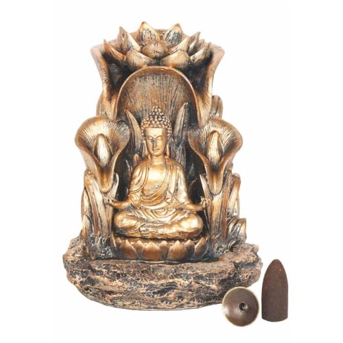 Image of Buddha Backflow Waterfall Incense Burner 14cm