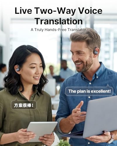 Image of AI Translation Earbuds Real Time 157 Languages Translator Ear Buds Interpreter Earphones, Open-Ear Comfort Support Playing Music Phone Calls, Audifonos Traductores Ingles Espanol for Travel Business