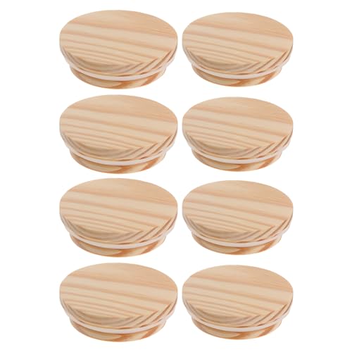 NUOBESTY Juego de 8 Tapas para Frascos de Vidrio Tapa de Madera de Pino de 72 MM para Botellas y Tazas Sellado Hermético para Uso Doméstico